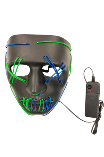 Halloween Maske Neon Mavi Yeşil Işıklı - 2