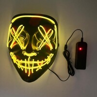Halloween Maske Vendetta Neon Sarı Işıklı - 1