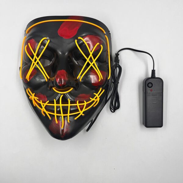 Halloween Maske Vendetta Neon Sarı Işıklı - 3