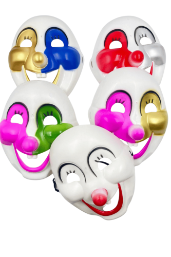 Halloween Maske Palyaço Model Karışık Renk Tekli - 