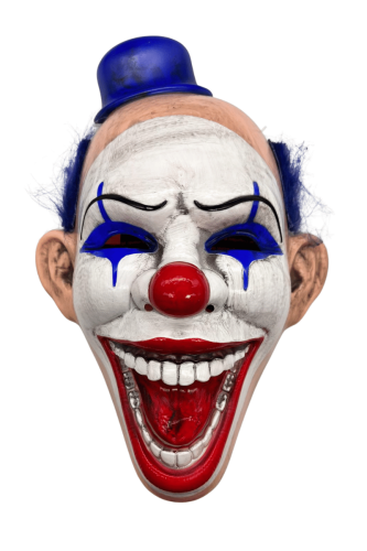 Halloween Maske Palyaço Model Saçlı Şapkalı Lüks Mavi - 
