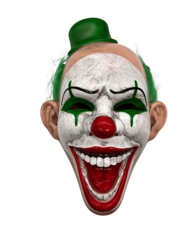Halloween Maske Palyaço Model Saçlı Şapkalı Lüks Yeşil - 