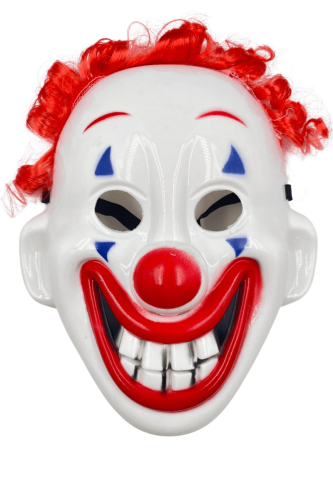 Halloween Maske Palyaço Saçlı Kırmızı - 1