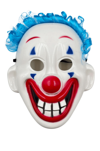 Halloween Maske Palyaço Saçlı Mavi - 