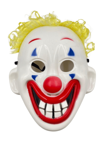 Halloween Maske Palyaço Saçlı Sarı - 