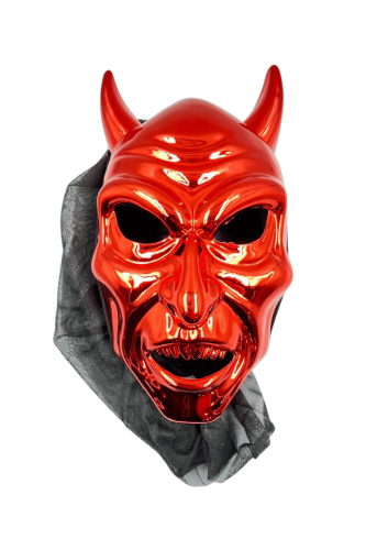 Halloween Maske Şeytan Parlak Kırmızı - 1