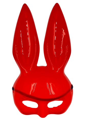 Halloween Maske Tavşan Uzun Kulaklı Kırmızı - 1