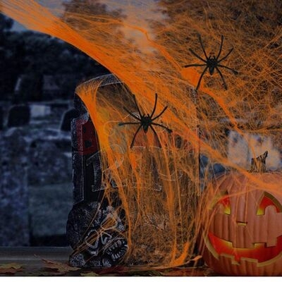 Halloween Pamuklu Örümcek Ağı 20 Gr Turuncu - 1