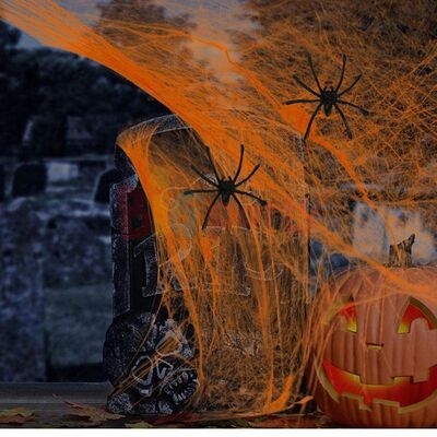 Halloween Pamuklu Örümcek Ağı 20 Gr Turuncu - 2