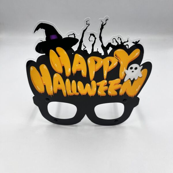 Halloween PVC Kaplı Gözlük Cadı Şapkalı Model - 2