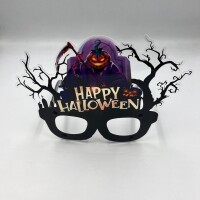 Halloween PVC Kaplı Gözlük Mor Bal Kabaklı Model - 2