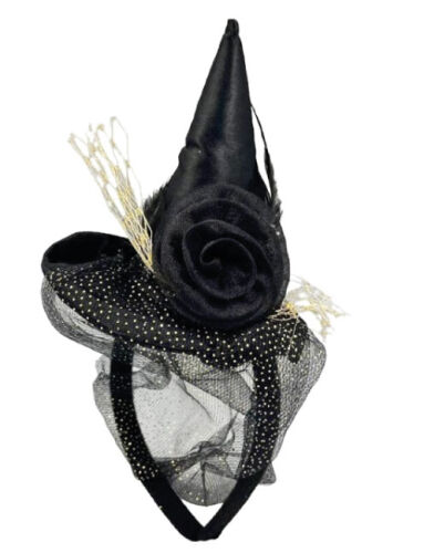 Halloween Taç Mini Cadı Şapkalı Tüllü Güllü - 