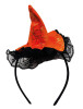 Halloween Taç Mini Cadı Şapkası Tüllü Turuncu Model - 1