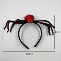 Halloween Taç Örümcek Ayaklı Model Çizgili Kırmızı - 2