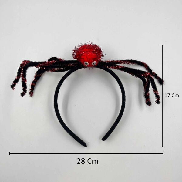 Halloween Taç Örümcek Ayaklı Model Çizgili Kırmızı - 2