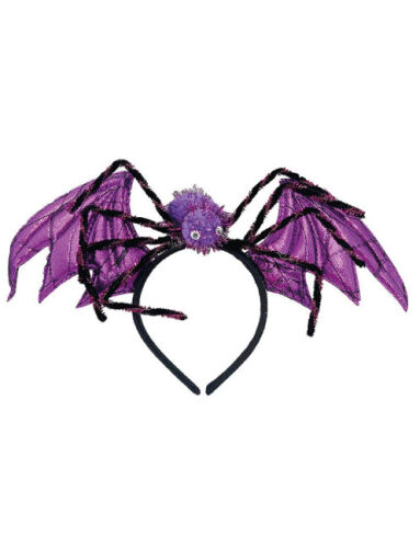 Halloween Taç Yarasa Kanatlı Örümcek Model Mor - 1