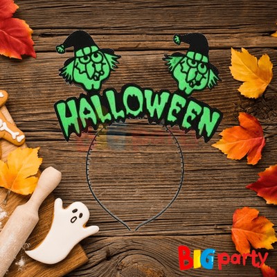 Halloween Yazılı Taç Yeşil Cadı - 1