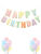 Kağıt Banner Varak Baskılı Makaron Banner Happy Birthday - 1