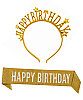 Happy Birthday Yıldızlı Taç Kuşak Set Altın - 1