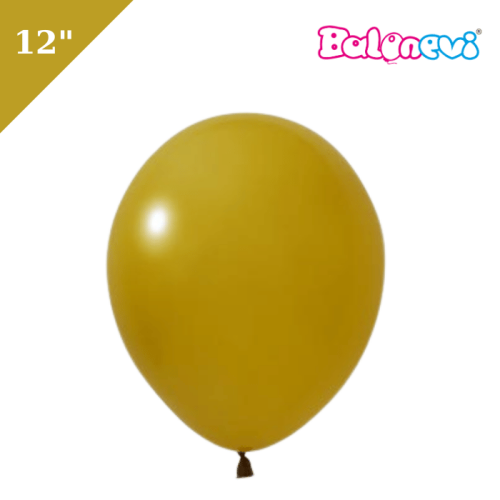 Lateks Pastel Balon 100 Parça Hardal 12 İnç Balonevi - 