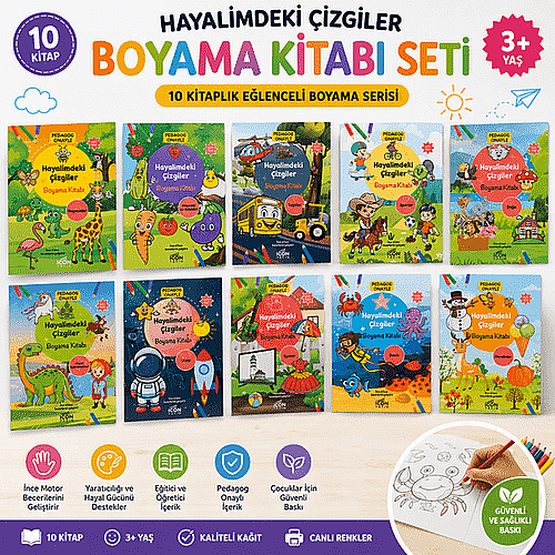Hayalimdeki Çizgiler Boyama Kitabı 16 Yaprak - 