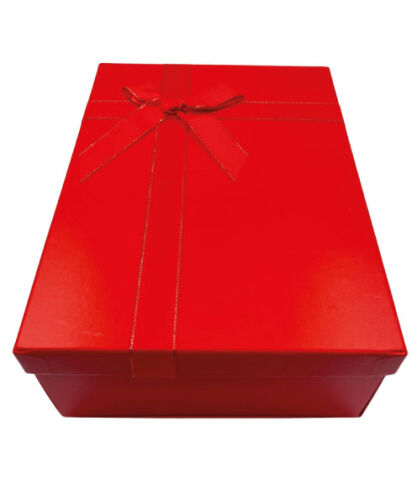 Hediyelik Kutu Dikdörtgen Katlamalı Fiyonklu 25x33x12 Kırmızı - 2