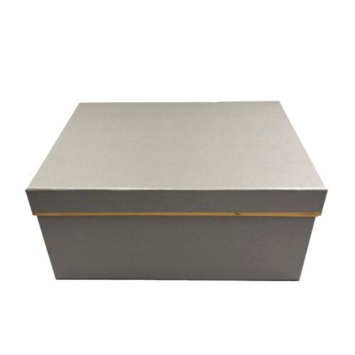 Hediyelik Kutu Dikdörtgen Şerit Çizgili 10 Parça Gümüş - 4