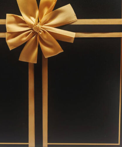 Hediyelik Kutu Raven Dikdörtgen Fiyonklu 5 Parça Simli Siyah - 4