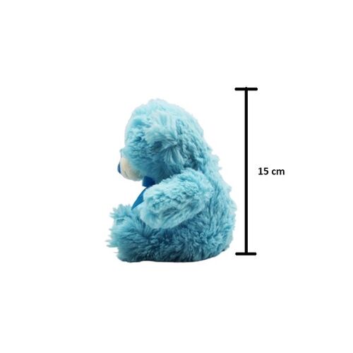 Hediyelik Peluş Oturan Ayıcık 15 Cm Mavi - 2