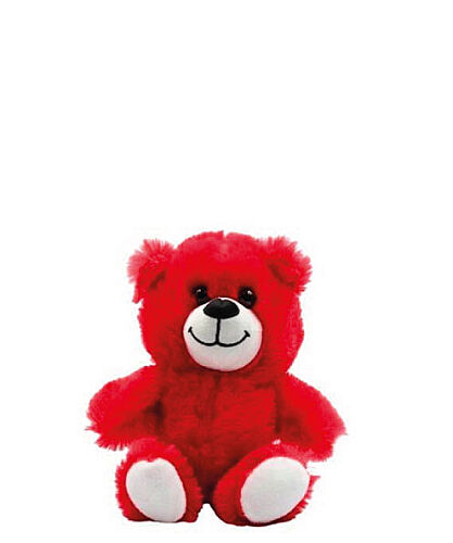 Hediyelik Peluş Oturan Ayıcık 20 Cm Kırmızı - 