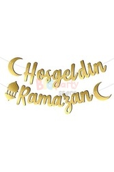  - Hoşgeldin Ramazan Metalik Altın Banner 2.10 mt
