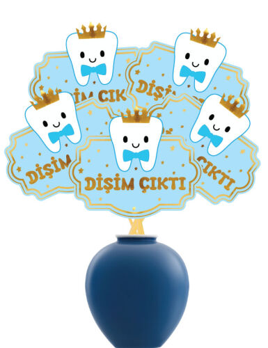 Konuşma Balonu İlk Diş Erkek Çocuk Varaklı 5 Parça - 