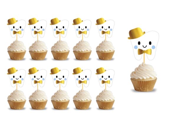 Kürdan İlk Diş Mavi Varak Baskılı 10 Parça - 