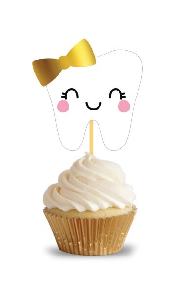 Kürdan İlk Diş Pembe Varak Baskılı 10 Parça - 2