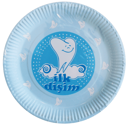 Karton Tabak İlk Dişim Mavi 23 Cm 8 Parça - 1