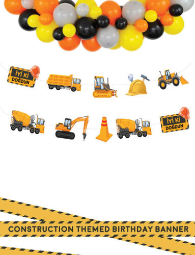 Kağıt Banner İnşaat 3 Metre 10 Parça - 1