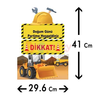 Dekoratif Kişiye Özel Ayaklı Pano Seti İnşaat 3 Parça - 2