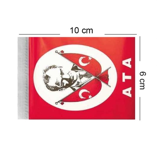 İpli Bayrak Mini Boy Ata Baskılı 6*10 - 2