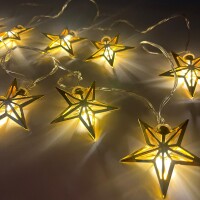 Işık Led Altın Yıldız Model 10 Işık 2 Metre - 1