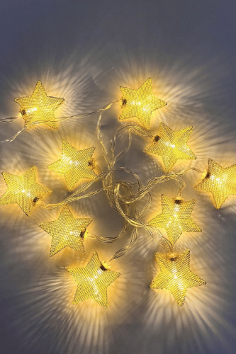 Işık Led Altın Delikli Yıldız Model 10 Işık 2 Metre - 3