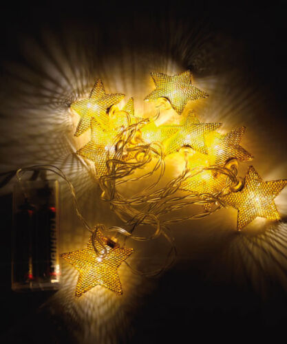 Işık Led Altın Delikli Yıldız Model 10 Işık 2 Metre - 3