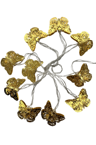 Işık Led Altın Kelebek Model 10 Işık 2 Metre - 2