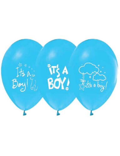 Lateks Çepeçevre Baskılı Balon İt is A Boy 100 Parça - 