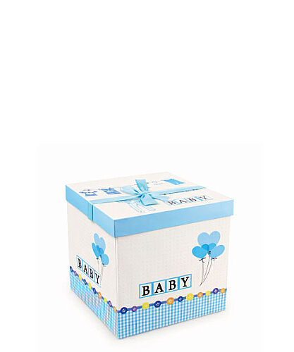 İthal Katlamalı Kutu Baby Mavi 10 x 10 Cm - 