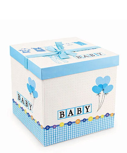 İthal Katlamalı Kutu Baby Mavi 22 x 22 Cm - 