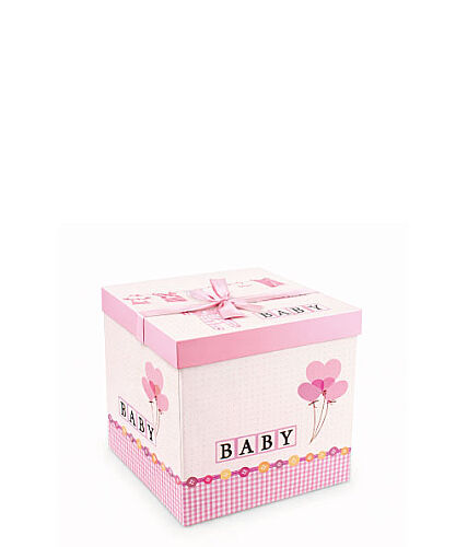 İthal Katlamalı Kutu Baby Pembe 10 x 10 Cm - 