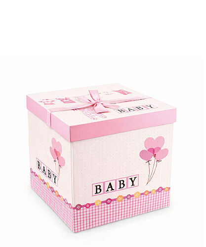 İthal Katlamalı Kutu Baby Pembe 15 x 15 Cm - 