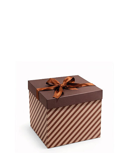 İthal Katlamalı Kutu Kahverengi Çizgili 10 x 10 Cm - 