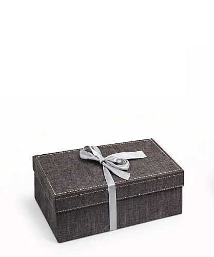 İthal Katlamalı Kutu Kot Desenli Gri 13 x 20 x 11 Cm - 