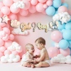 Kağıt Banner Cinsiyet Belirleme Partisi Varaklı Boy - Girl Elbise Detaylı - 3